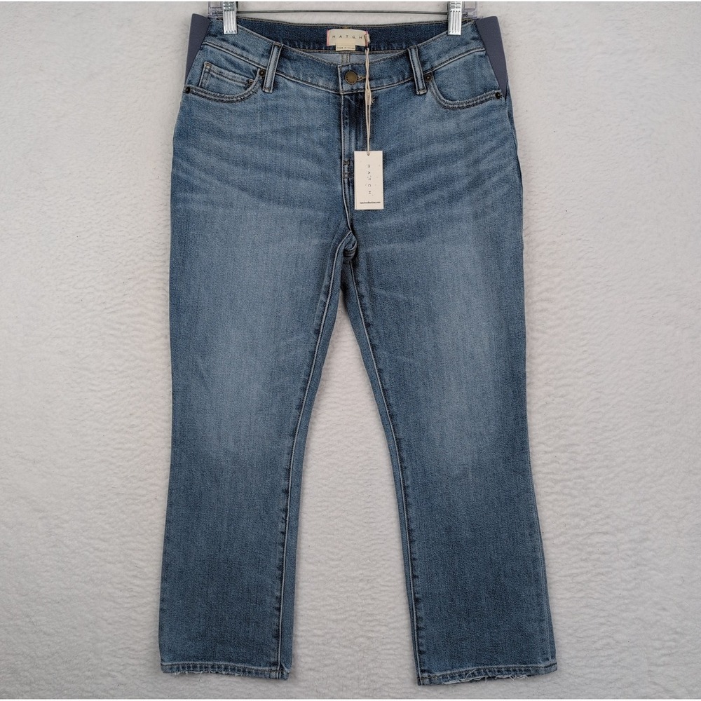 Hatch The Crop Maternity Jeans Women's 28 Light Wash‎ Denim